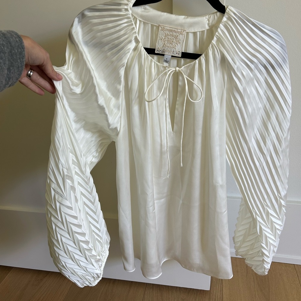 Johnny Was Cream Blouse Sz Small